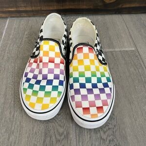 Like new Vans rainbow loafers